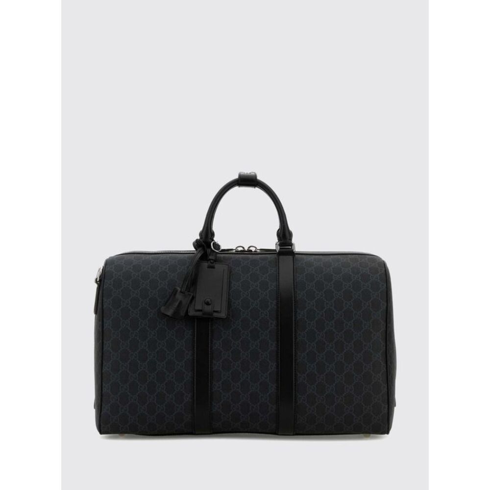 Gucci Men Gg Supreme Duffle Bag Gucci With Leather Handles And Padlock